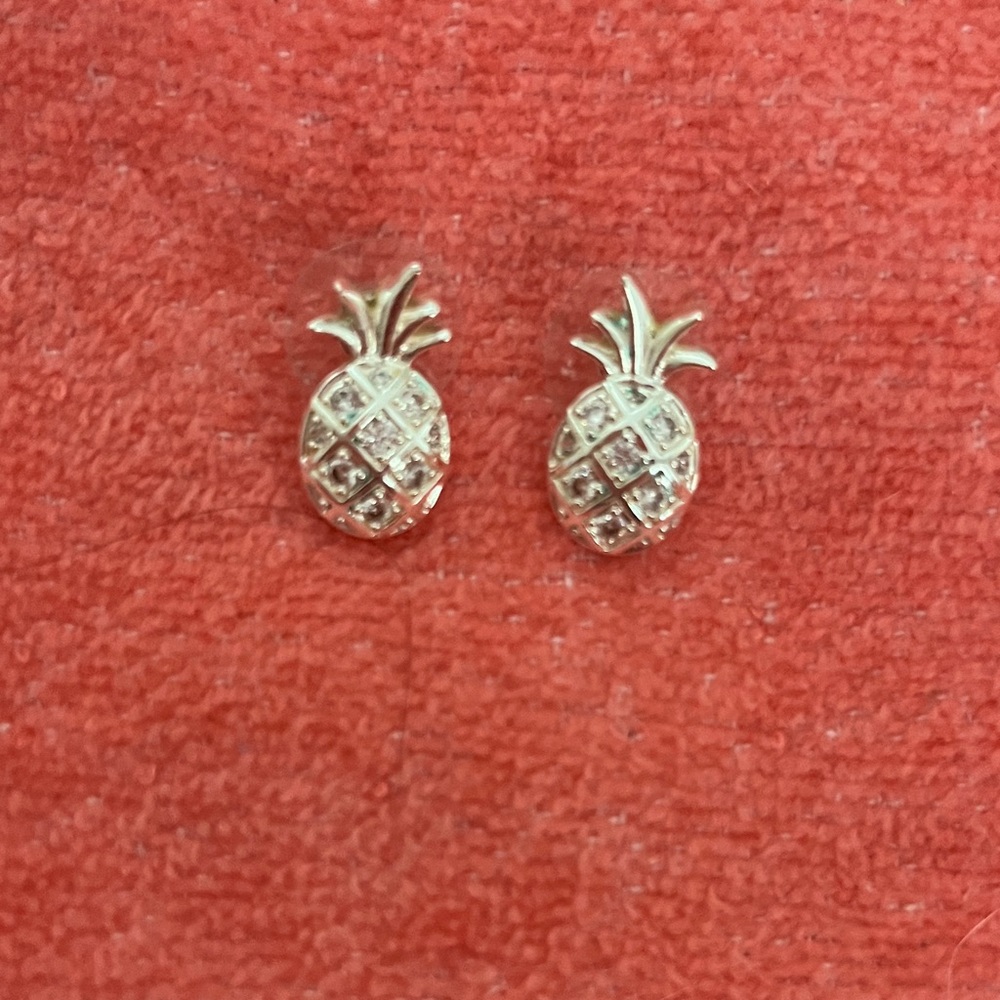 Silver Pineapple Stud Earrings - Women Jewelry